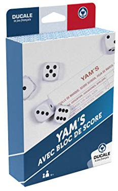 La Ducale – Jeu de Yam’s – 5 dés et Bloc de Score Yam’s – Jeu de Voyage Traditionnel, Aléatoire