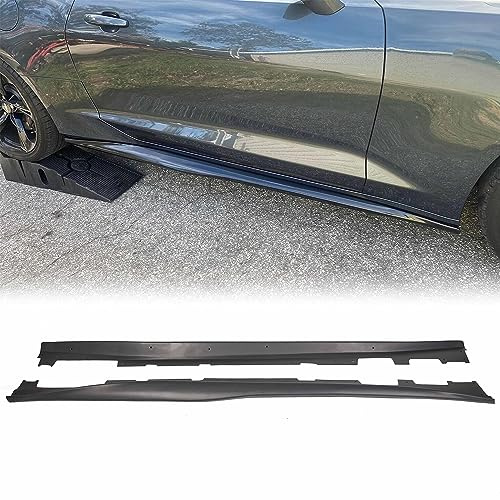 HECASA Side Skirts Replacement Compatible with 2016-2023 Chevy Chevrolet Camaro LT/LS/RS/SS Models ZL1 Style Rocker Panel Extension Guard Body Kit