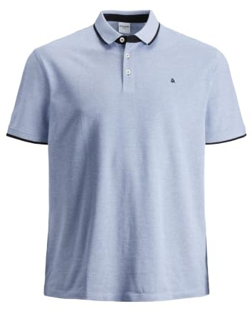 Jack & Jones Plus Homme Jjepaulos Polo Noos Ps T shirt, Cobalt Brillant - Détails :, 4XL Grande taille EU
