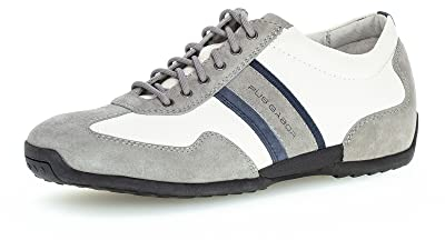 pius gabor Zapatillas bajas para hombre, con plantilla intercambiable, piel certificada, Gris MidGrey 04, 41 EU