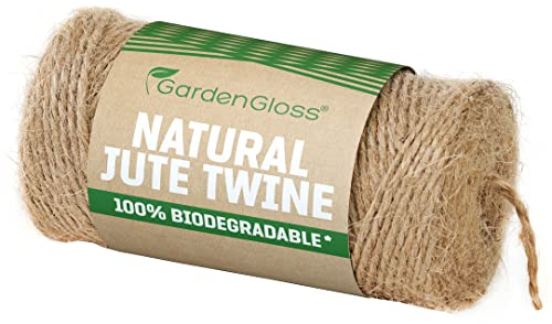 GardenGloss® Juteschnur aus Naturfaser - 100% Biologisch Abbaubar - Zweifädige Schnur für Garten, Basteln, DIY und Geschenkverpackung (300m Länge, 1mm Stärke)