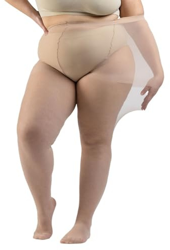Plumpy Collant Donna 20 Denari Velati Taglie Forti Vita Alta Pacco 2