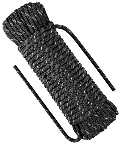 NorthPada 10 mm x 30 Meter Marine Schwimmendes Seil zum Bootfahren, Angeln, Rafting, Camping, Wandern, Jagd, Anker, Festmacher, Docklinien, Kajak, Kanu, Rettung reflektierender Schwarz