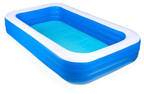 AQUASTIC Piscina gonfiabile per l'asilo, capacità 1160 litri, dimensioni 305 x 183 x 56 cm, in vinile, versatile, utilizzabile per tutta la famiglia, durevole, blu, AIP-305R