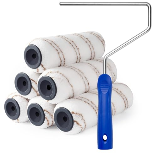 Rouleau de peinture en microfibre 178 mm - Grand rouleau de peinture pour la peinture sur surfaces lisses et semi-rugueuses - Pour la peinture des murs ou des plafonds
