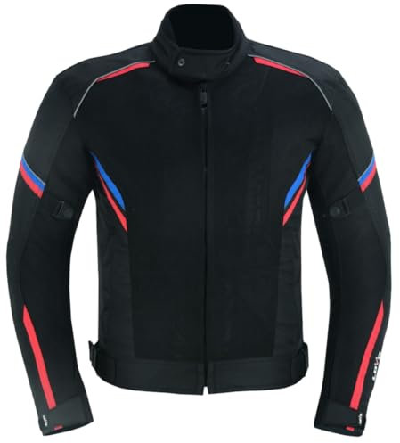 LOVO Veste de moto d'été pour homme, tricouche, perforée et respirante, Noir , L