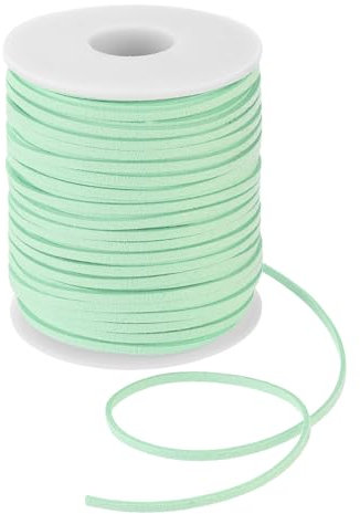 DMiotech Cuerda Plana De Cuero Sintético 2.6mm X 50 Yardas Tira Fina De Cuero Cordón Delgado para Hacer Collares Pulseras Abalorios Joyería Arte Manualidades (Verde Menta, 45m)