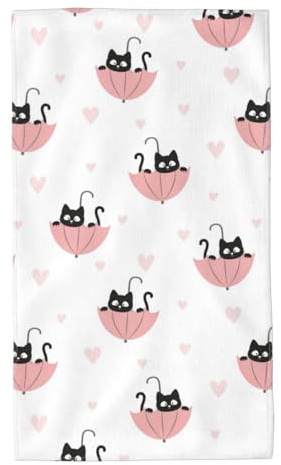 VOSERY Toallas, paraguas, toallas para gatos, 40,6 x 68,6 cm, suaves y muy absorbentes de microfibra para baño, ducha, gimnasio, entrenamiento, viajes