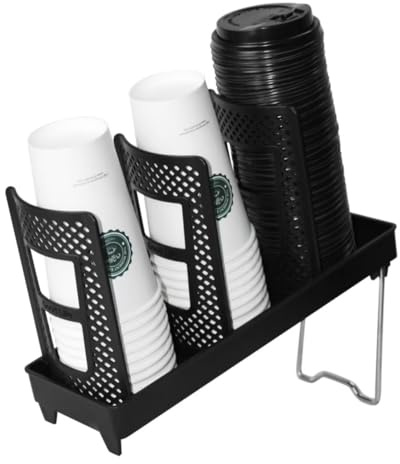Foldable Organizer Cup holder Lid dispenser, Cup Storage Organizer Suitable For lounge Countertop Coffee Station bar Restaurant Cup Organization Mobile Coffee trailer Coffee Shop (Single row 1PCS)