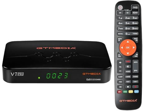V7 Pro Décodeur Satellite TNT Combo DVB-S/S2/S2X + DVB-T/T2 avec Antenne WiFi USB/Lecteur de Carte pour Astra 19,2°E/EUTELSAT 5°W, 1080p Full HD H.265 HEVC 10bit Récepteur TNT Satellite