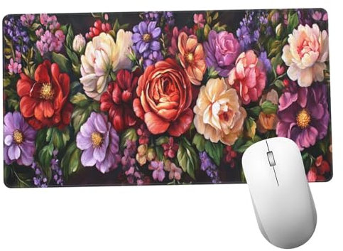 Colorido Alfombrilla Ratón 1400x600x3mm Alfombrilla Raton XXL con Base de Goma Antideslizante, Accesorios Gaming Flor, Ordenador Gamer Regalos, Mouse Pad Gaming Mejora La Precisión Y La Velocida Y1314