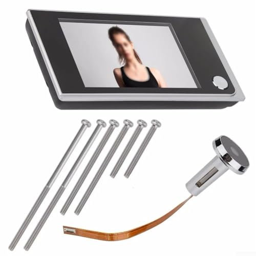 Getdoublerich Timbre con visor de mirilla, cámara digital para puerta, timbre inalámbrico, 3.5 pulgadas, 720HD, mini cámara de seguridad inteligente HD
