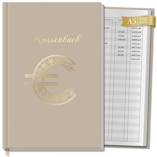 BIROYAL Kassenbuch A5, Übersichtlich & Logisch Strukturiert, 3700+ Einträge
