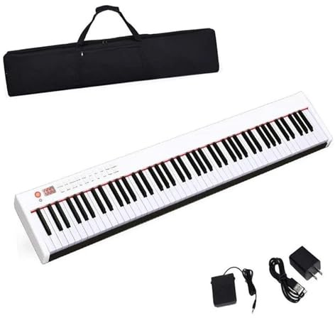 Elektroniskt Piano 88 Tangenters Bärbart Anslagskänsligt Digitalpiano Elektriskt Keyboard Sustainpedal