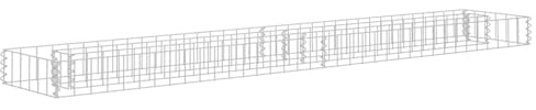 Gecheer Galvanized Steel Gabion Raised Bed Planter, 180x30x10 cm, Silver, High Load Capacity, DIY Assembly Required Model145632