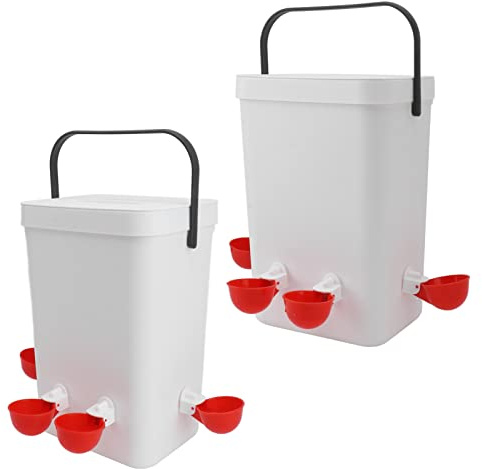 Rcniso Distributore di Acqua per Pollame Set di Abbeveratoio e Mangiatoia Automatico per Polli di Grande capacità Abbeveratoio Automatico per Pollame Portatile da 12 Litri