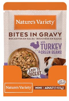 Nature's Variety Bocaditos en Salsa - Comida Húmeda para Perros Mini con Pollo y Salmón 24 x 100g
