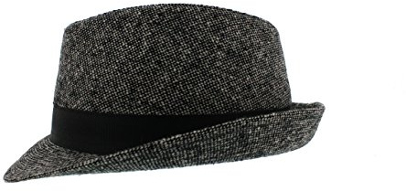 votrechapeau Martino - Trilby Laine Gris chiné avec Bandeau Noir