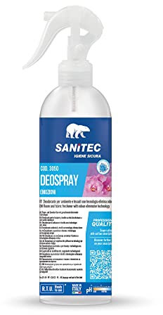 Sanitec Deospray Emozioni, Deodorante ambiente, Fiori Bianchi, 300 ml