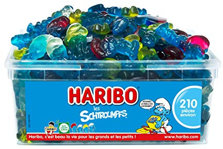 HARIBO - Les Schtroumpfs - Bonbons Sans Colorants Artificiels - Boîte de 210 Bonbons