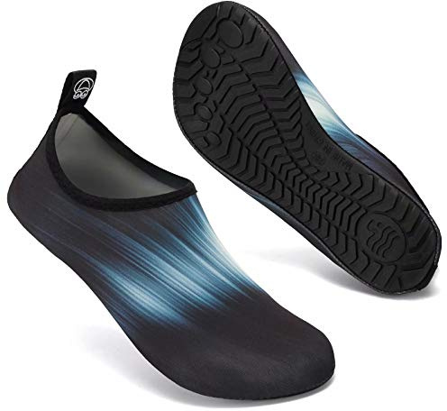 Mabove Swim Water Shoes Socks Barefoot Protecting for Sea Beach Swimming Pool Mens Women(Black Gradient,12.5/13 UK,48/49 EU)