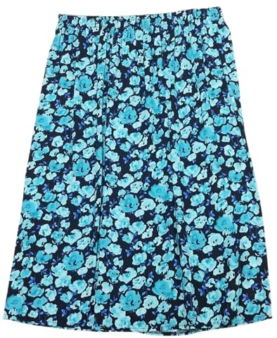 Kentex Online Summer Floral Print Skirt, Light Weight Soft Viscose Fabric, Fully Elasticated Waist, 27 Length Knee Length
