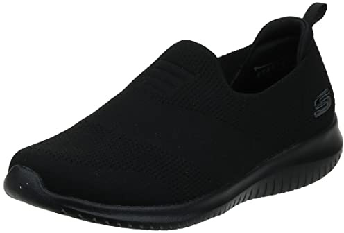 Skechers Women's Microburst 2.0 Be Iconic Trainers, Black Stretch Fit Knit Skimmmer, 4 UK Wide