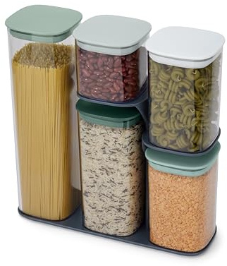 Joseph Joseph Podium, Juego de 5 envases, apilables, Verde