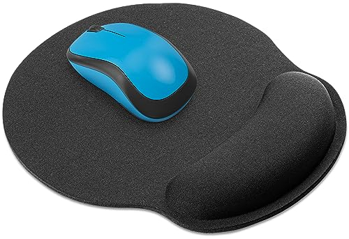 Mata1 Mauspad (schwarz), weich gepolsterte ergonomische Handgelenkstütze, reisefreundliches Mauspad mit weicher Gelauflage aus Memory-Schaum