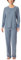 Schiesser Damen Schlafanzug Lang Baumwolle-Nightwear Pyjamaset, Jeans-Mel_181905, 42