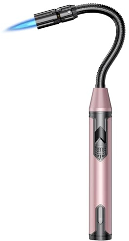 TOPKAY Torch Lighter Refillable Butane Lighter Long Flexible Neck Multipurpose Lighter for Candles Grill BBQ Fireplaces Kitchen Camping (No Prefilled)