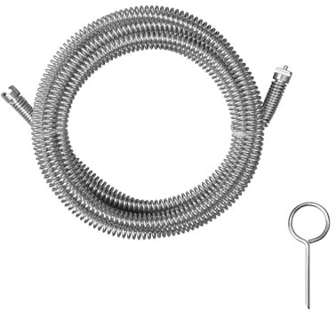 Pipe Cleaning Spiral for Electric Pipe Cleaning Machine, Extended 5 Metres, Diameter 12 mm, Extension Plug Suitable for 10 mm/12 mm/16 mm Drainage Spiral (Galvanised Steel Spiral)