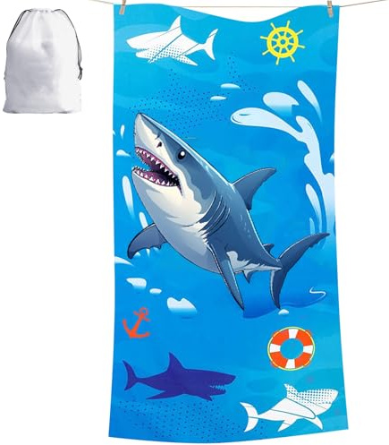 TYXHXTF Serviette de Plage, Serviette de Bain pour Enfant 75 x 150 cm, Séchage Rapide Ultra Absorbant Super Doux Couverture de Plage pour Filles Garçon Enfants