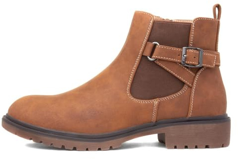 Lilley Womens Tan Zip Up Buckle Ankle Boot - Size 6 UK - Brown