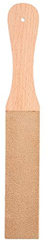 Leather Sharpening Strop Wood Handle Double Sided Sharpening Tool for Home Shaving Razors Dagger Fishing Hunting Kitchen Leathercraft - 28 X 4 X 15.5Cm