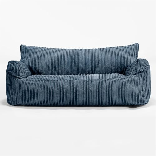 Lounge Pug Canapé Pouf Josephine pour Enfant en Velours Côtelé - Canapé Confortable pour Filles et Garçons - Bleu Marine