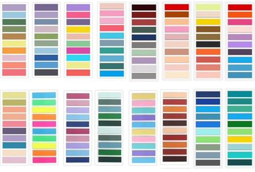 YOUYAYA 3200 Pezzi Segnapagina Adesivi, 16 Stili Colorati Segnapagina, Adesive Scrivibili Sticky Notes per File Classificabili Note di Lettura Pagine di Libri