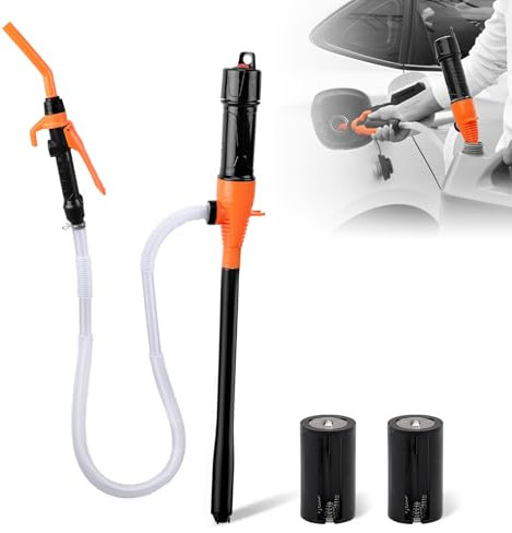 Portable Power Battery Fuel Pump with Automatic Stop Sensor, Fuel Transfer Pump Up To 2.6 Gallons,Liquid Water Fuel Transfer Pump for Gasoline Diesel Motor Oil Automotive Lawn Mowers ATV/UTV