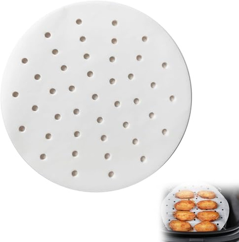 200 Stück Dim Sum Papier, Antihaftbeschichtet, Backpapier Rund, Airfryer Papier, Perforiert, Bambusdämpfer Einlagen, Dumpling Einlage, Backpapier Für Heißluftfritteuse