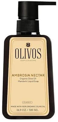 OLIVOS Bio-Olivenöl Flüssigseife Mandarine 500 ml | Natürliche vegane Handseife & Körperseife – Feuchtigkeitsspendend, ohne Parabene & Sulfate – Sanft für empfindliche Haut