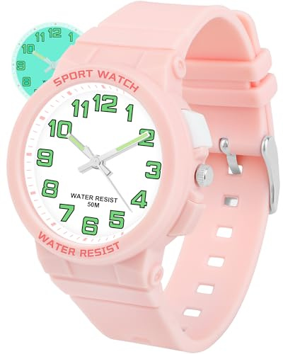 Ayybboo Montre Analogique Enfant pour Garçons et Filles | Montre Éducative pour Apprendre L’Heure,Étanche,Cadran Lisible,Idéale pour École,Jeux Quotidiens et Activités Extérieures