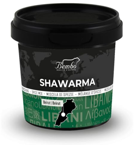 Shawarma Bembo 350 g – Miscela di Spezie per Marinare Carne di Manzo, Pollo, Agnello e Pecora – Condimento Aromatico per Kebab e Cucina Mediorientale – Spezie per Grill e Marinature
