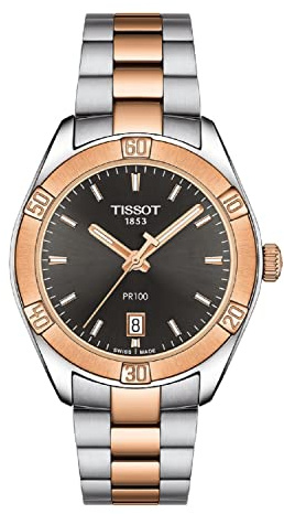 Tissot PR 100 Women's Classic Stainless Steel Rose Gold 5N Grey T1019102206100 Rose Gold 5N Grey Sporty Chic Watch