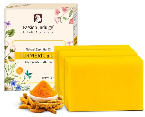 Passion Indulge Turmeric Handmade Bath Soap Pack of 1 (3 Soap, 100 Gram)
