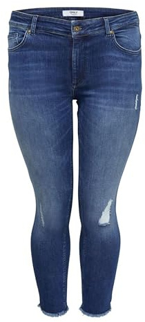 Only Carmakoma - Carwilly Reg Skinny Ank Jeans MBD Noos, Jeans Skinny Donna