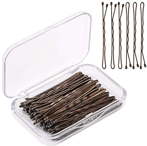 AIEX 50 pièces Kit Epingles à Cheveux Pinces à Cheveux Pince à Cheveux à Maintien Sécurisé Pinces à Cheveux pour Femmes Filles et Salon de Coiffure (Marron)