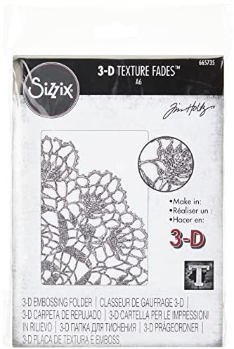Sizzix 3-D Texture Fades Embossing Folder Doily by Tim Holtz, 665735