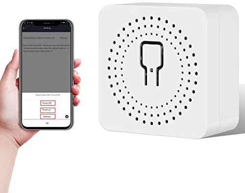 eMylo Mini Smart Wifi Lichtschalter DIY Remote-Relais-Modul 16A, gesteuert durch Smart Life/Tuya App, Elektrizitätsstatistiken, kompatibel mit Alexa Echo und Google Home, unterstützt 1 Weg oder 2 Wege