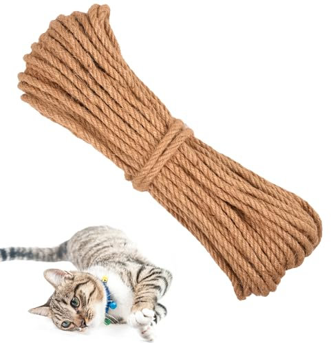 NAUZE Sisal Rope for Cat Scratcher Natural Hemp Rope Cat Scratching Rope for Cat Scratch Post Cat Tower Home DIY Decoration
