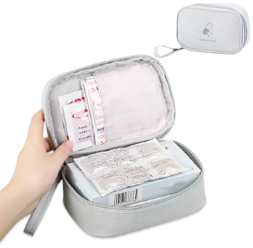 VZUHSW Praktische Reiseapotheke in Taschenform für unterwegs - klein Aber kompakt, Leere Erste Hilfe Tasche für Medikamente und Verbandsmaterial,für Schule, Camping, Zuhause oder auf Reisen, 1pcs